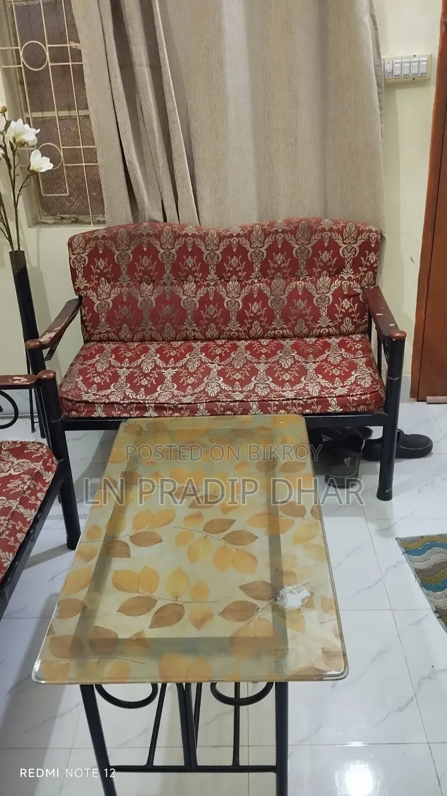 এস এস সোফা (২+২), গ্লাস টেবিল