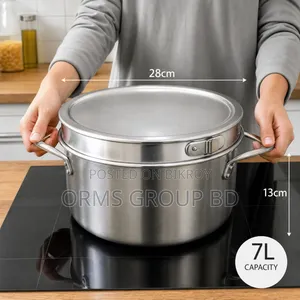 Stainless Steel Induction Sauce Pot  And Handle  With Frypan  28cm 7l