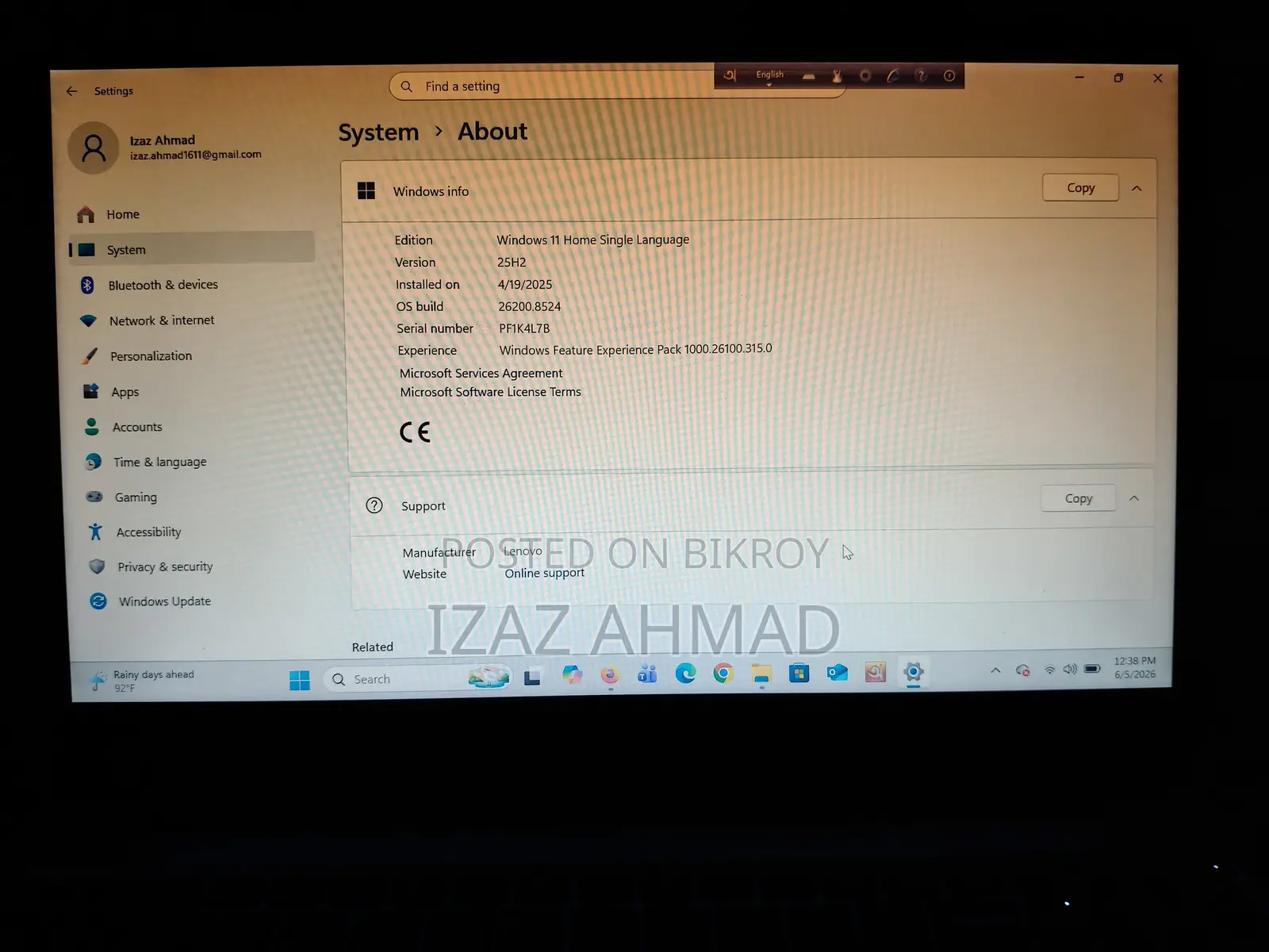 Laptop Lenovo IdeaPad S145 8GB Intel Core I5 HDD+SSD 1T