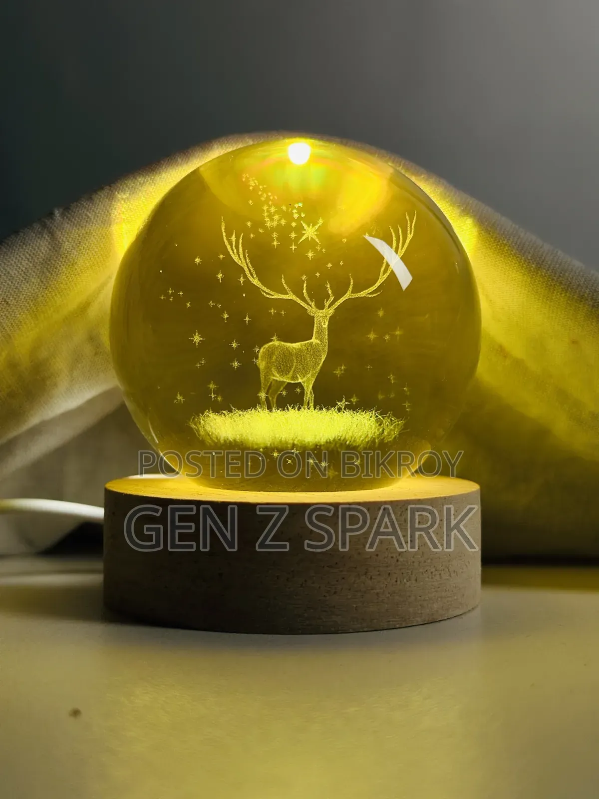 3D Crystal Ball - Galaxy (7 Color Base)