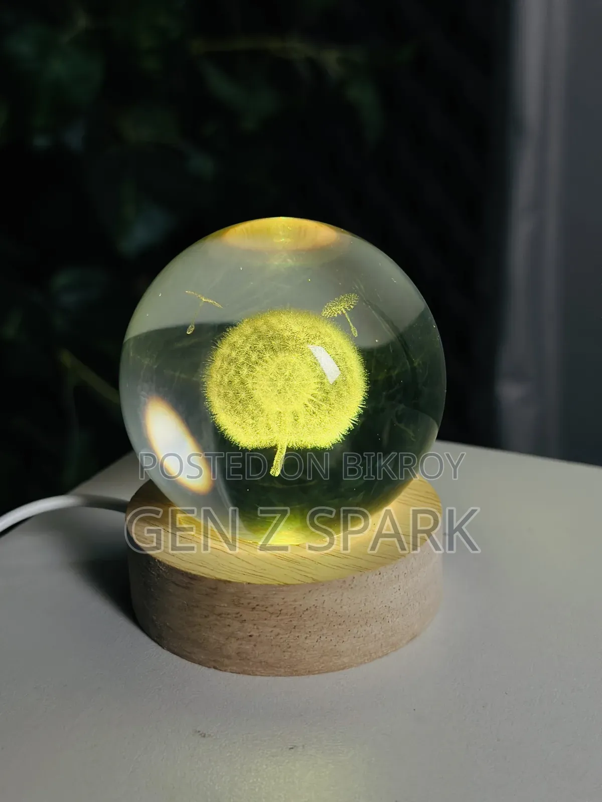 3D Crystal Ball - Galaxy (7 Color Base)