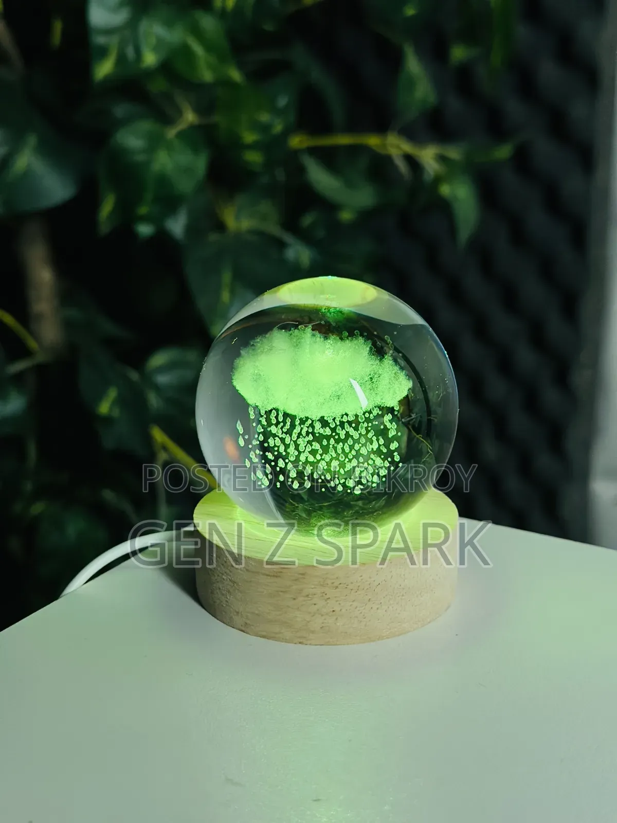 3D Crystal Ball - Galaxy (7 Color Base)