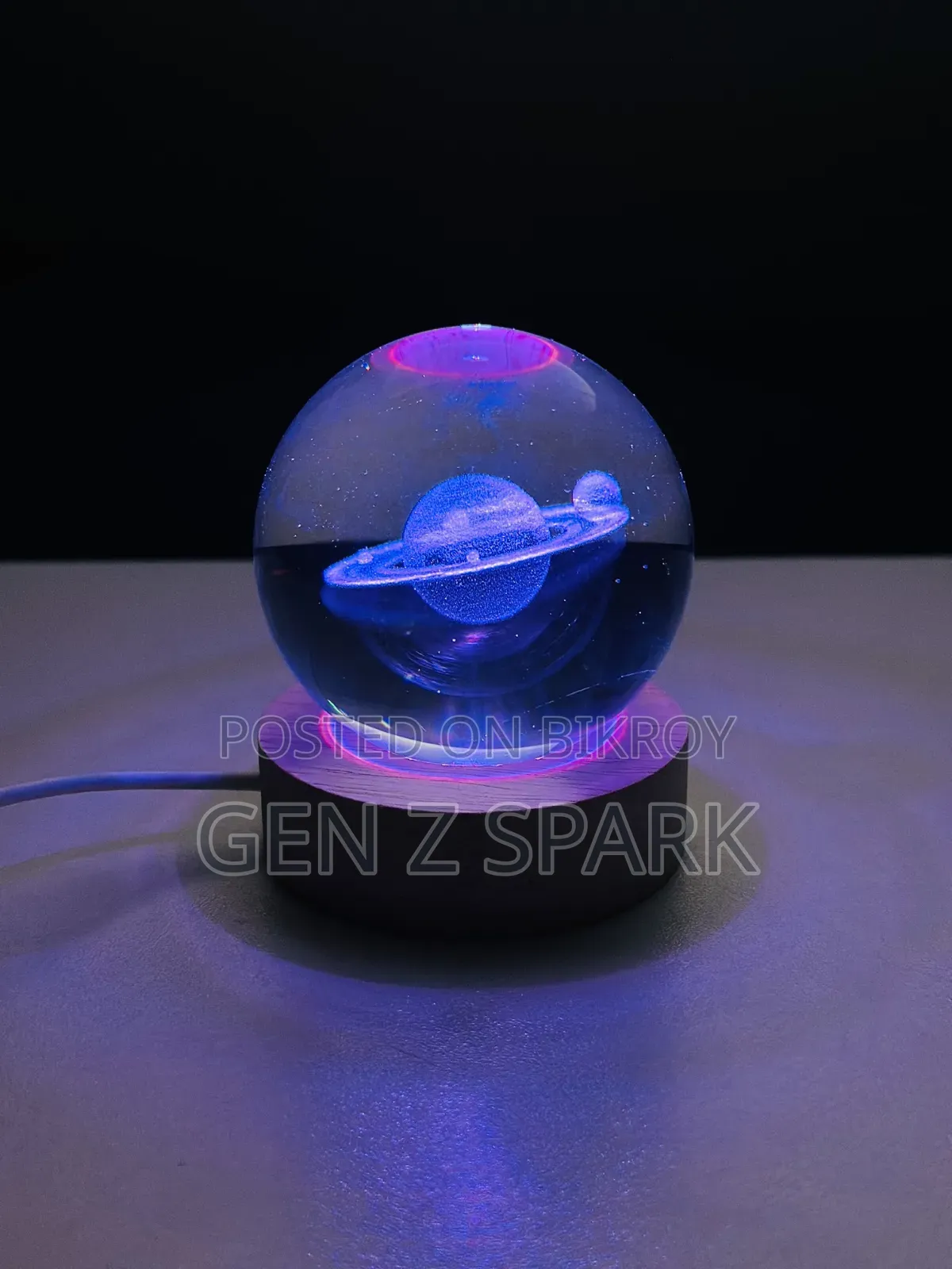 3D Crystal Ball - Galaxy (7 Color Base)