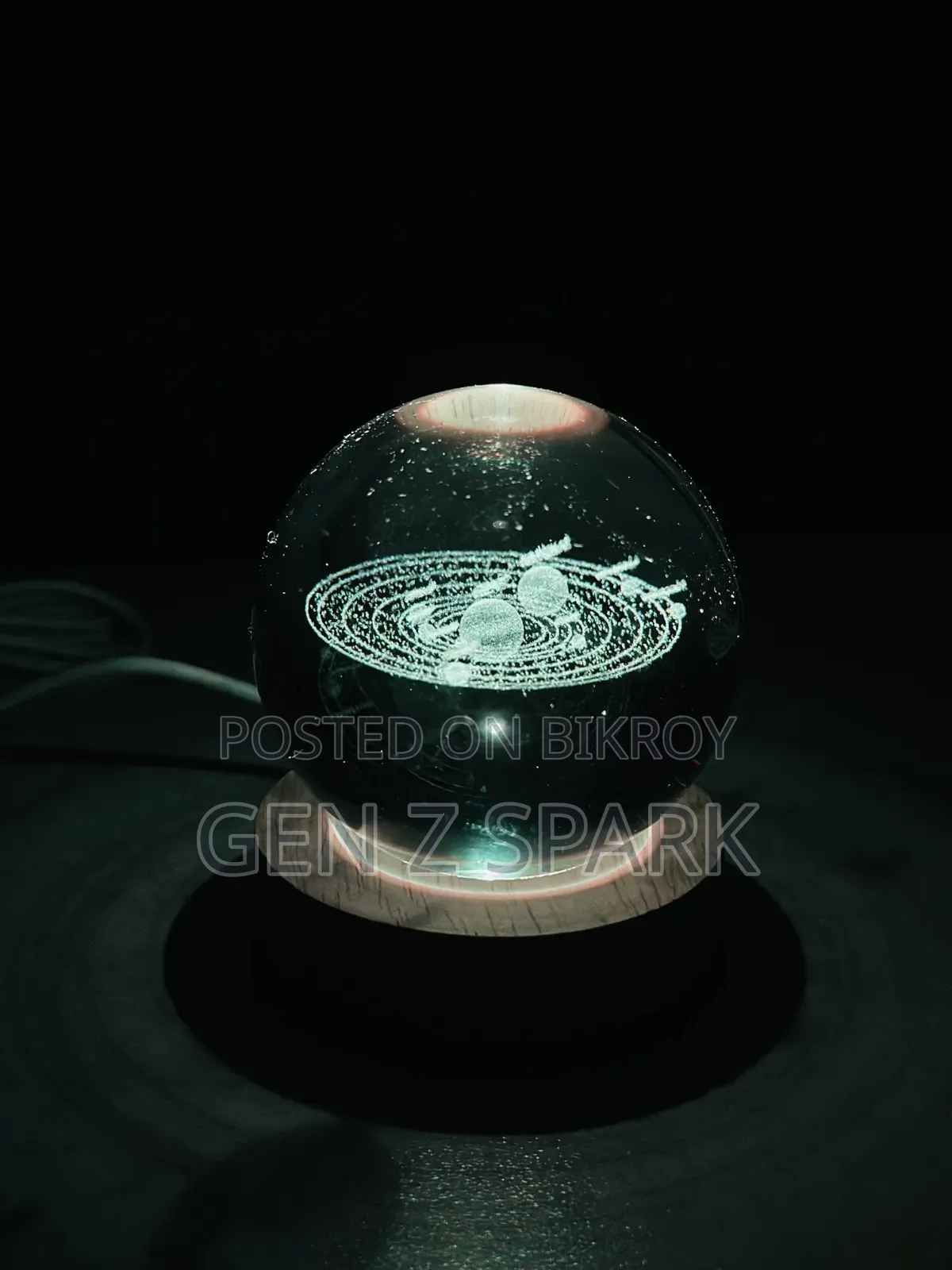 3D Crystal Ball - Galaxy (7 Color Base)
