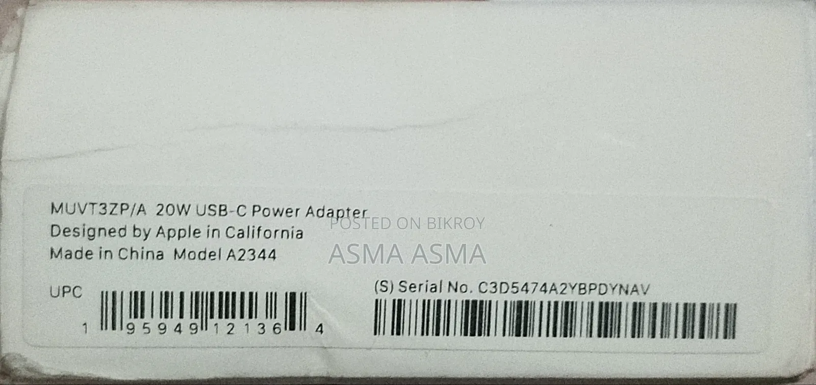 Apple Charger 20 W USB-C Power Adapter