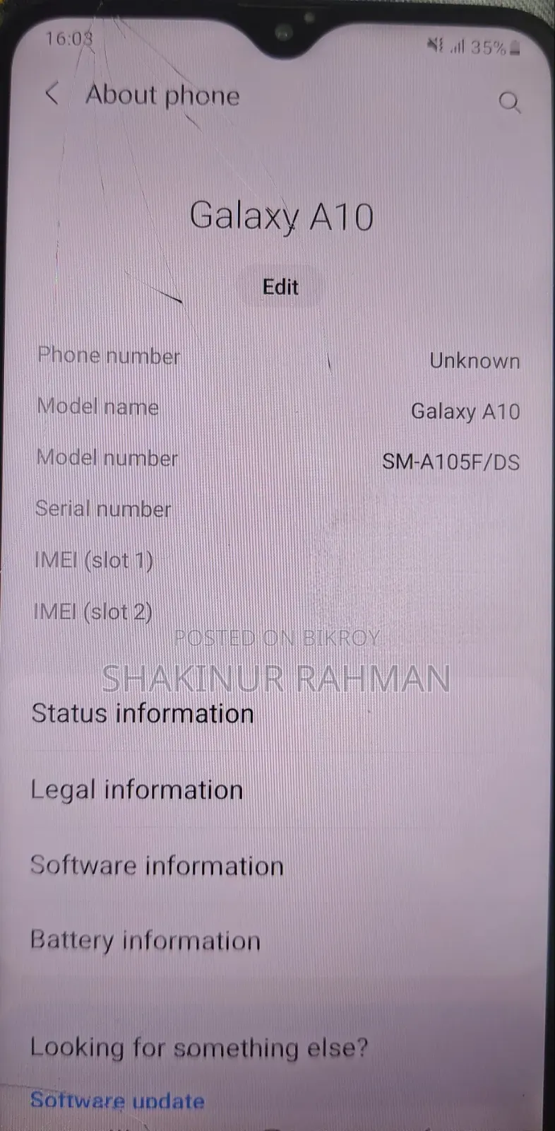 Samsung A10 32 GB Blue