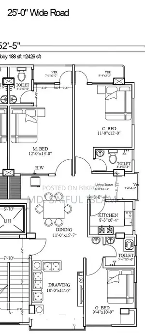 3bdrm Apartment in Dhaka Uddan for Rent