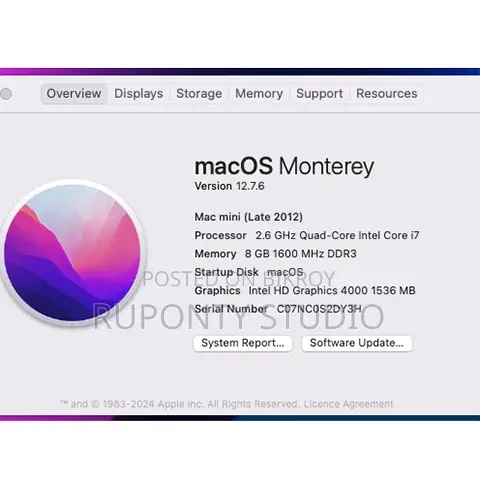 Desktop Computer Apple Mac Mini 8GB Intel Core I7 SSD 256GB