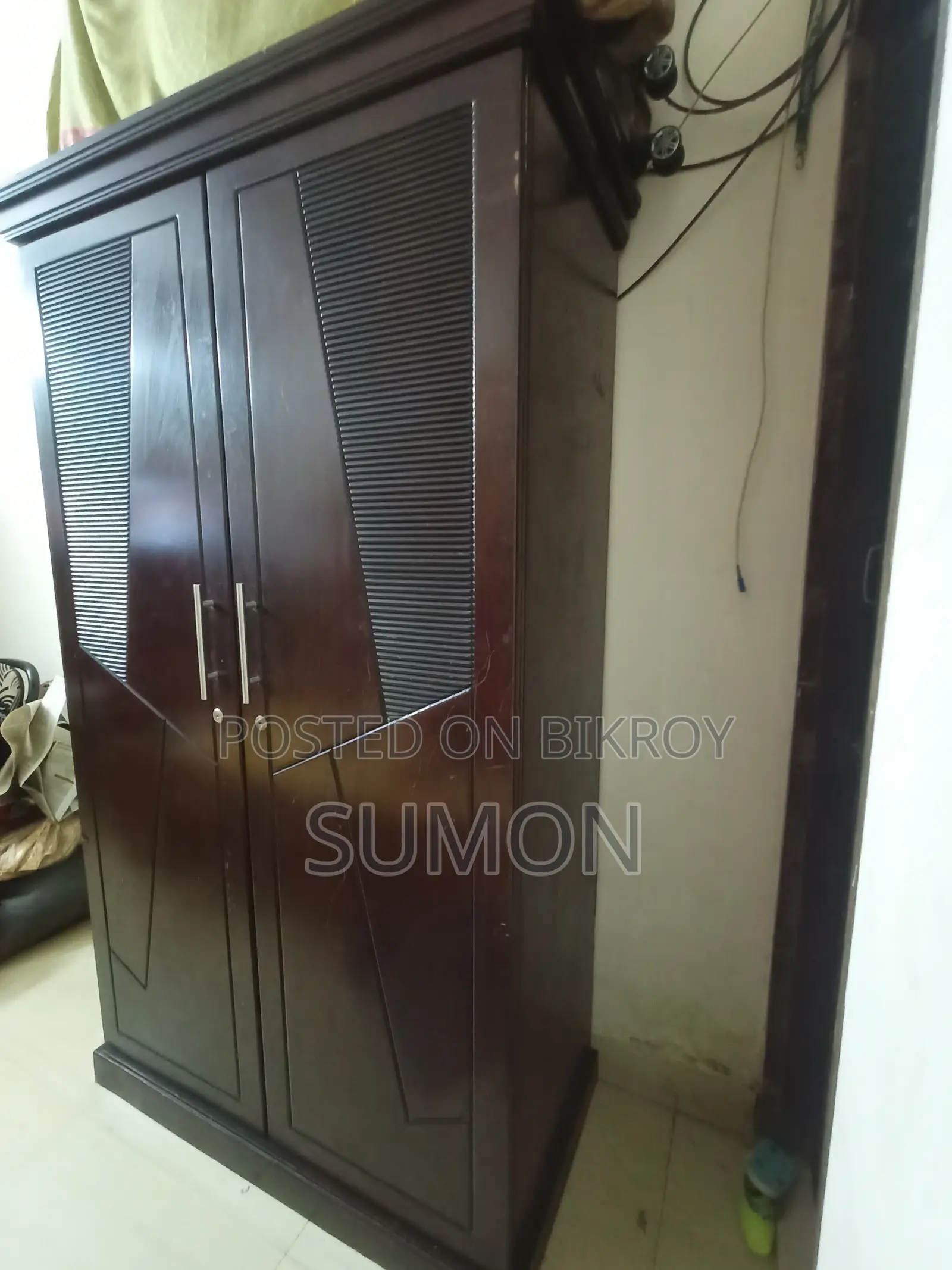 2 Door Malaysian Oak Almira (Height 80 x Width 41 x Depth 17.5)