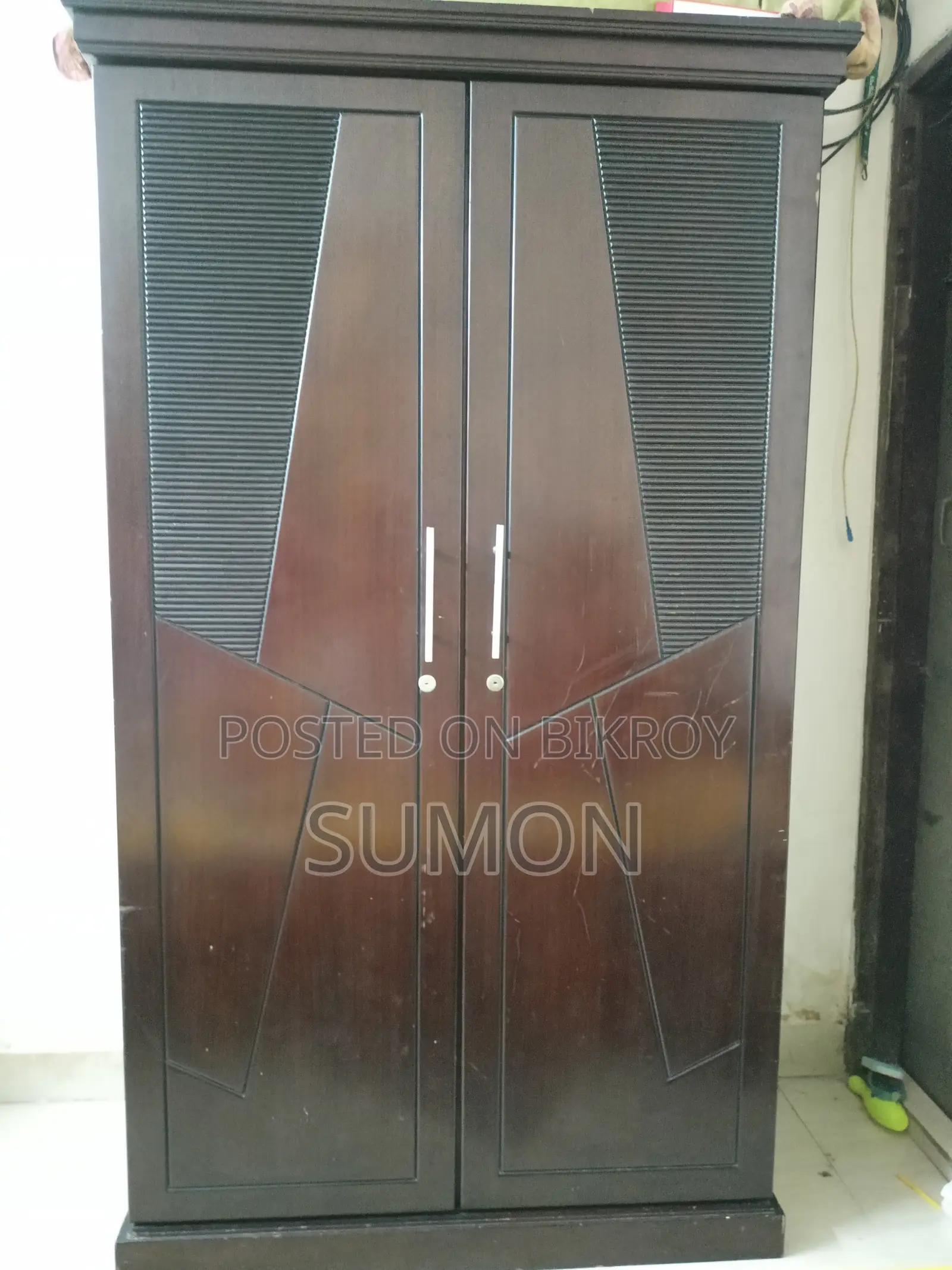2 Door Malaysian Oak Almira (Height 80 x Width 41 x Depth 17.5)