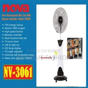 Nova Nv-3061 Electric Ac-Dc Charger Mist Fan