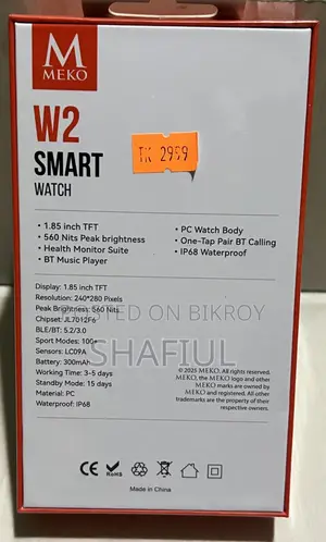 Meko W2 1.85" Tft Smart Watch