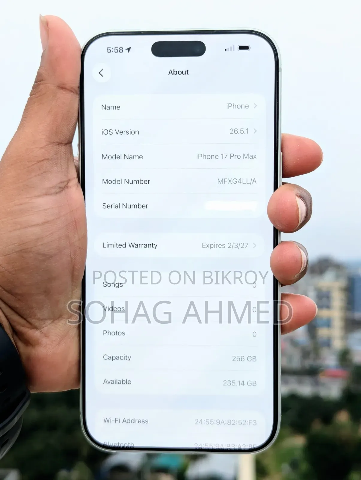 অ্যাপল আইফোন ১৭ প্রো ম্যাক্স ২৫৬ জিবি সিলভার