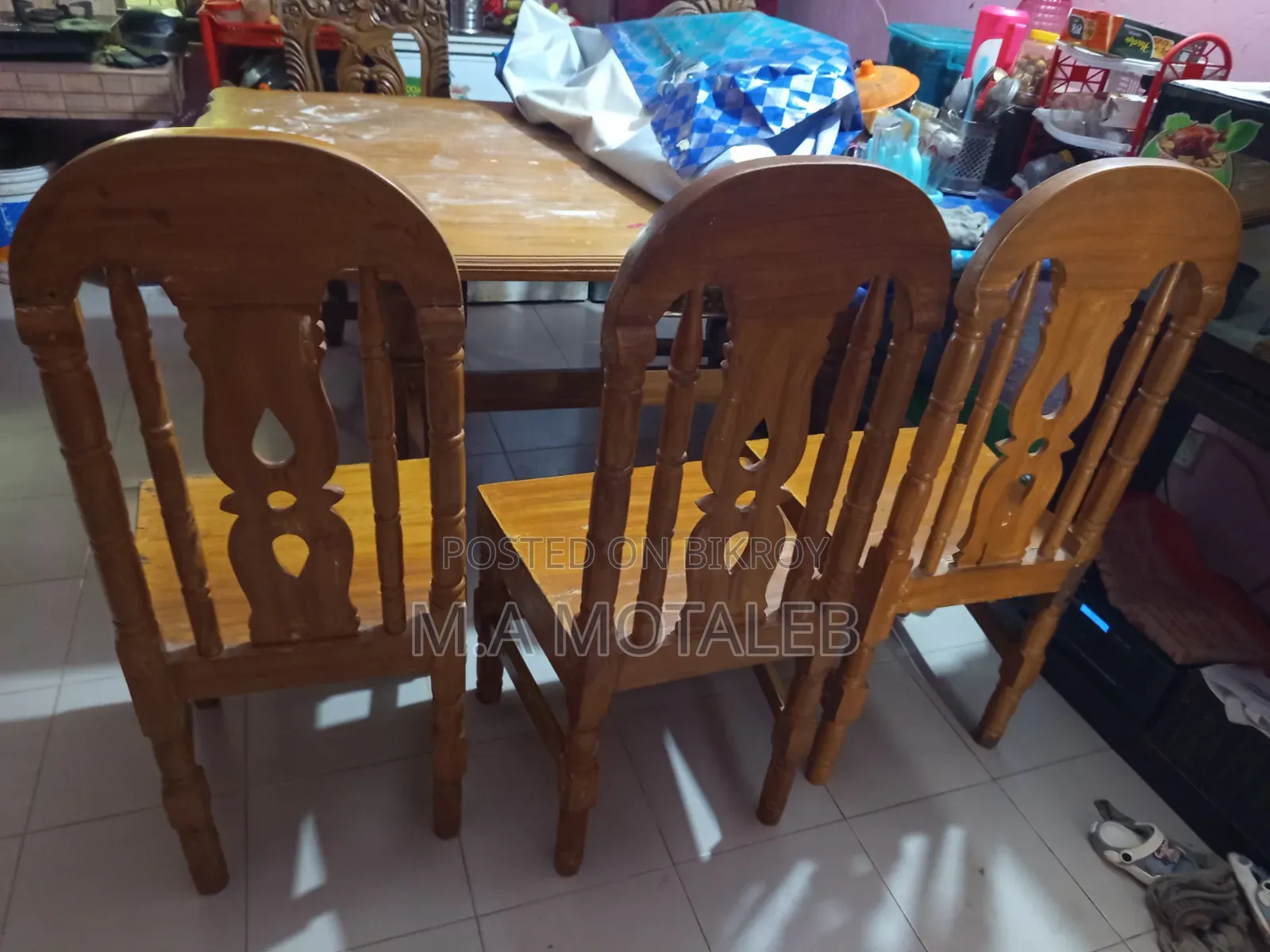 Akashi Wood Dining Table Set