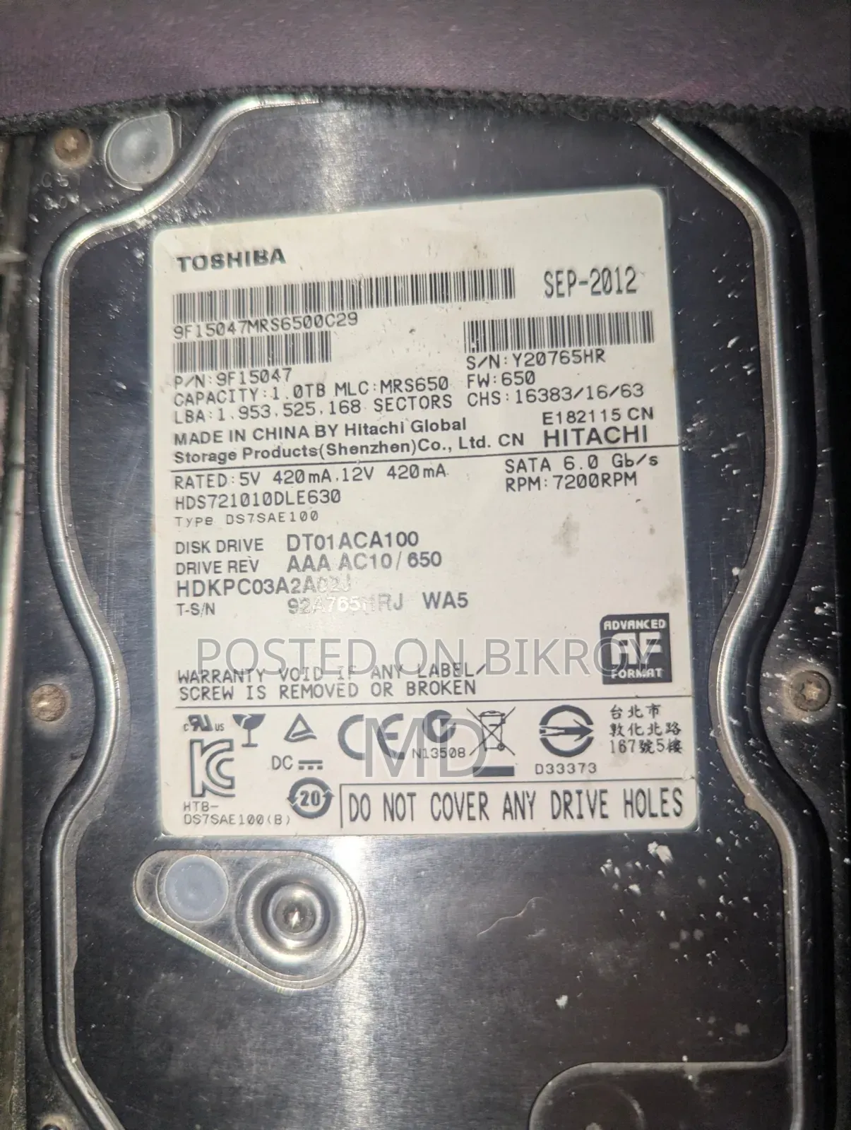 Toshiba 1TB Hard Disk Drive