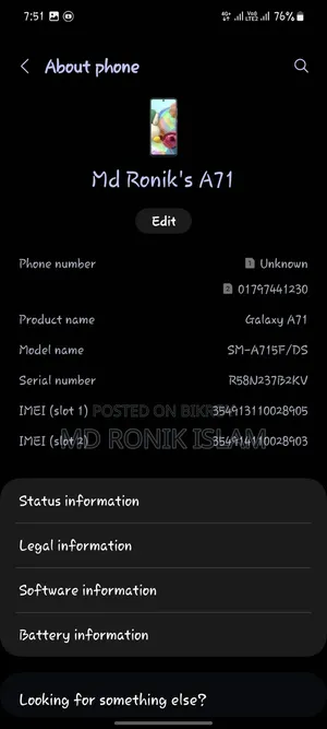 Samsung Galaxy A71 128 GB Blue