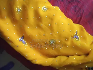 Georgette Yellow Saree with Net Border