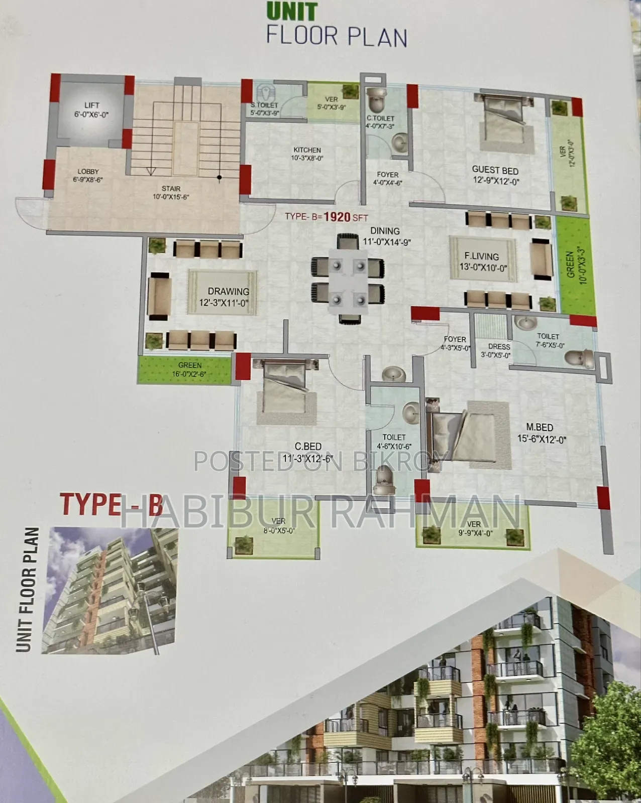 4-Bedroom Apartment in Bashundhara for Sale