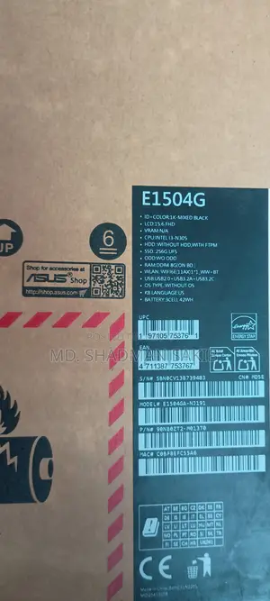 New Laptop Asus 8GB Intel SSD 256GB