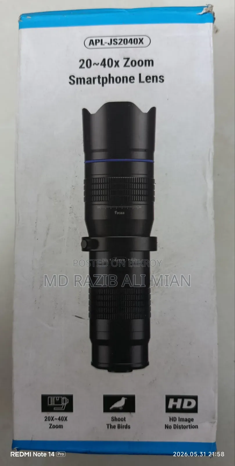 Apexel Classic 20-40x Zoom Smartphone Telephoto Lens Kit