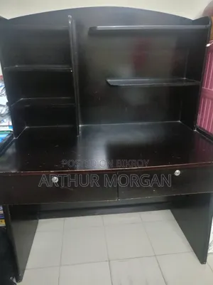 Study Table With Bookshelf and Drawers 'রেড ওয়াইন কালারের পড়ার টেবিল