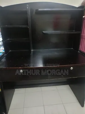 Study Table With Bookshelf and Drawers 'রেড ওয়াইন কালারের পড়ার টেবিল
