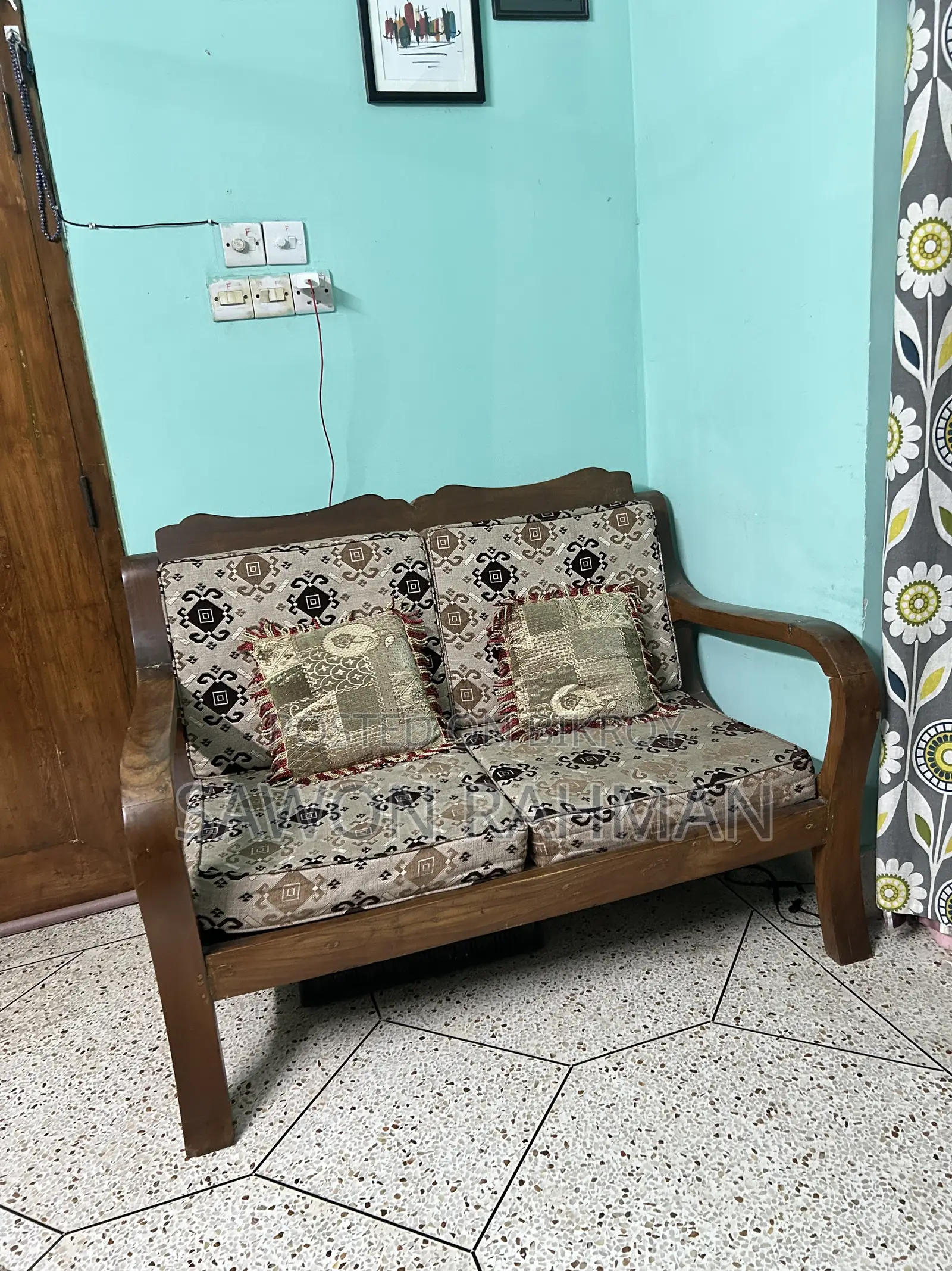 2-seater Teak Wood Sofa