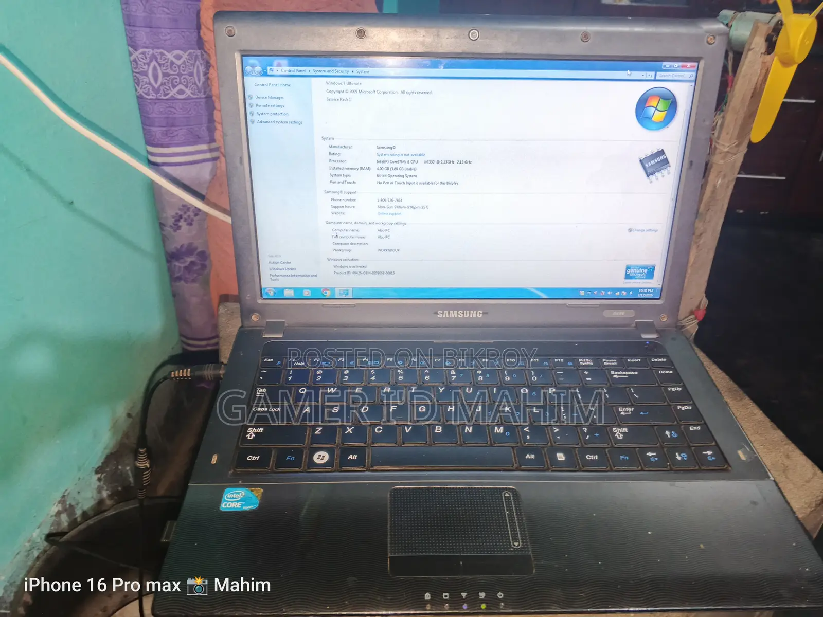 Laptop Samsung 4GB Intel Core I3 HDD 512GB