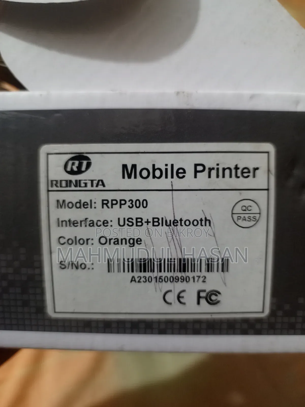 Rongta Rpp300 Mobile Thermal Printer (Bluetooth + Usb)