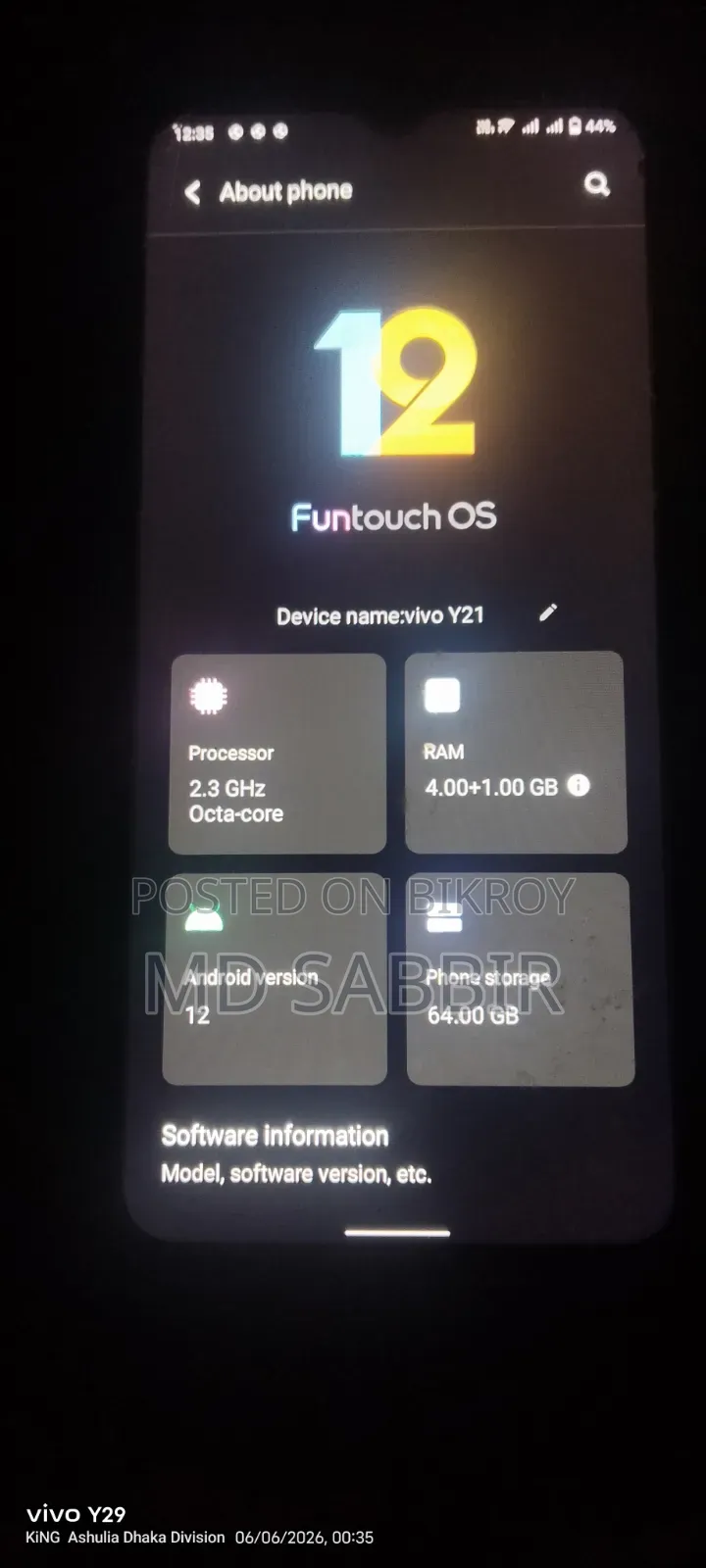 Vivo Y21 64 GB Blue