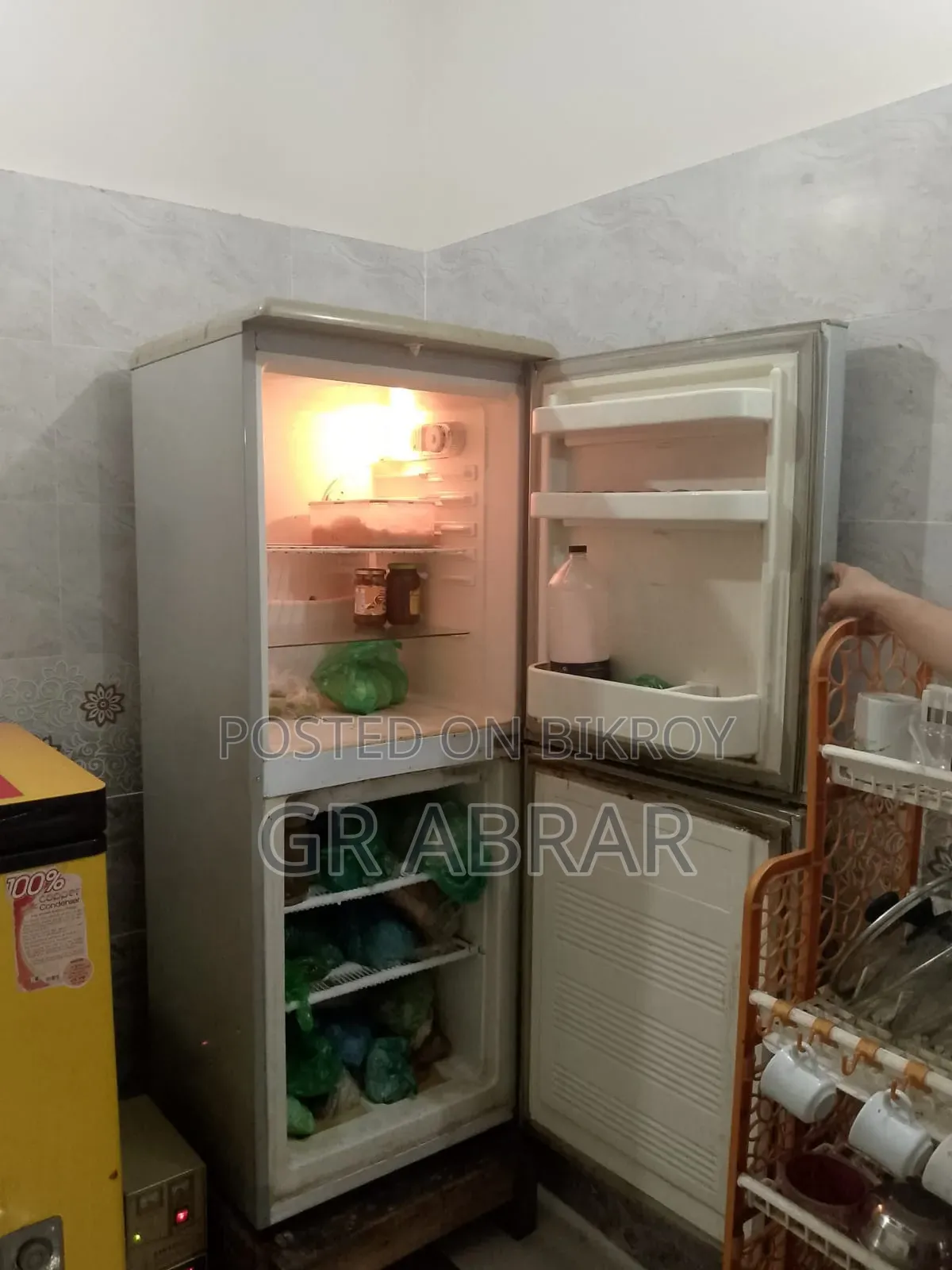 An old double door fridge will be sold.