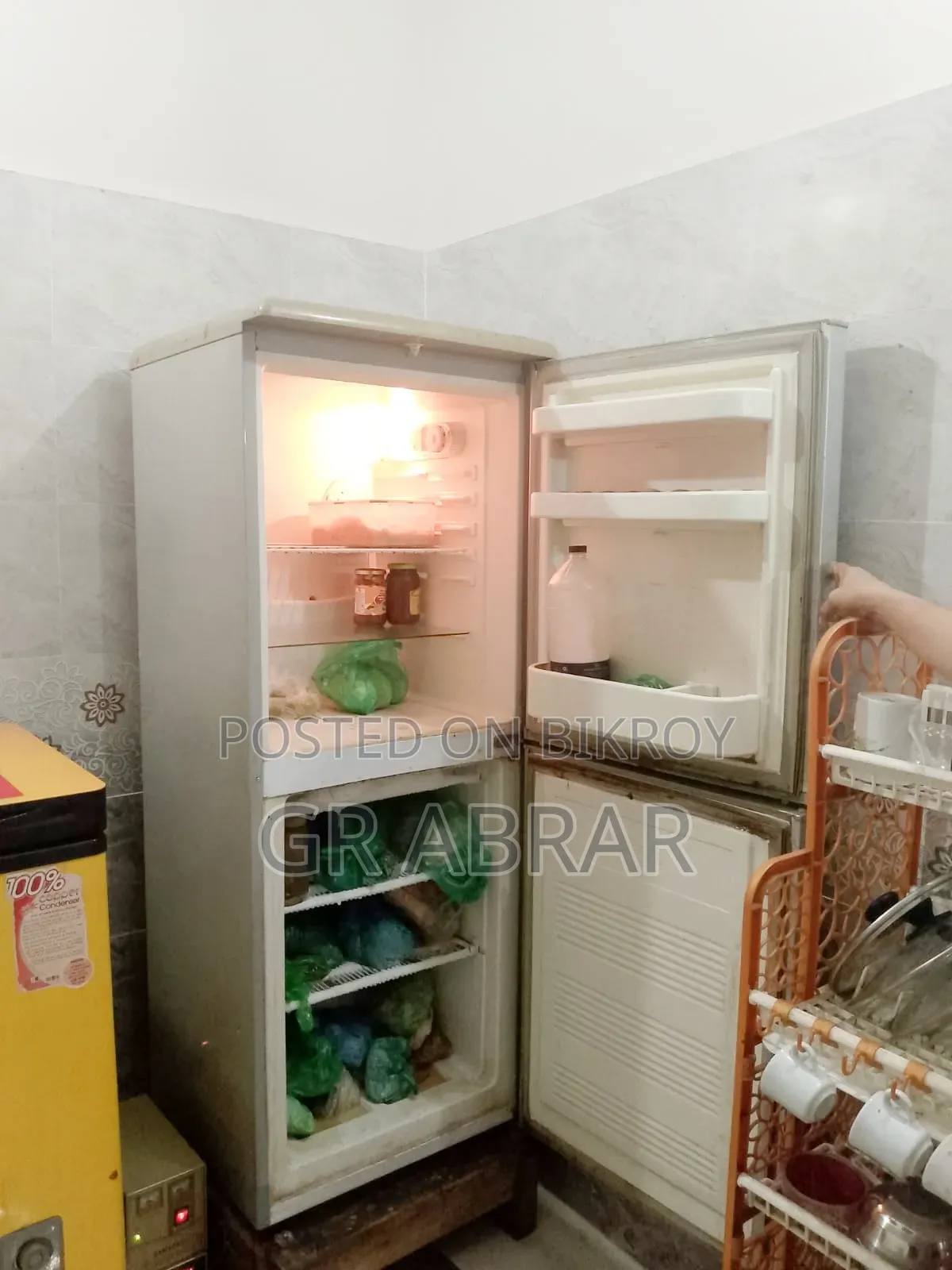 An old double door fridge will be sold.