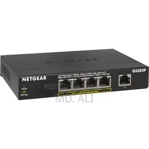 Netgear Gs305p 5-port Gigabit Switch With Original Adapter