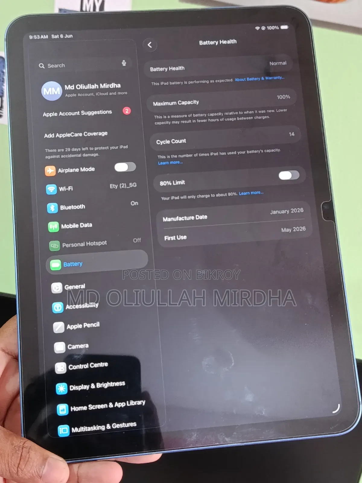 New Apple iPad Air 11 (2026) 128 GB Blue