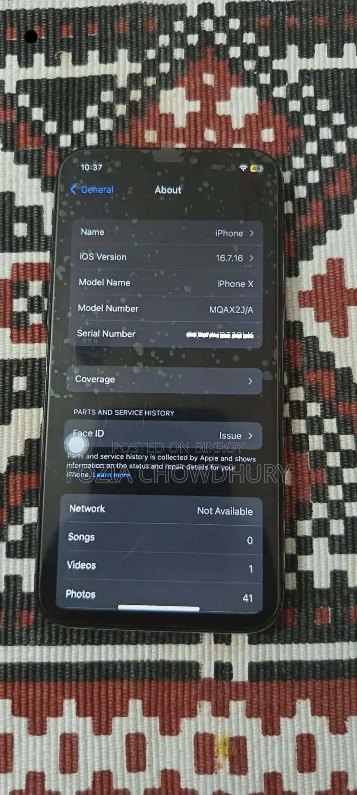Apple iPhone X 64 GB Black