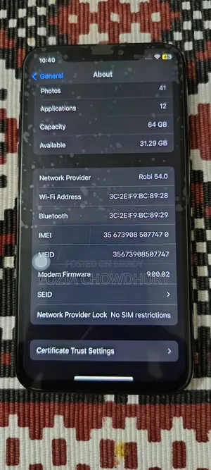 Apple iPhone X 64 GB Black