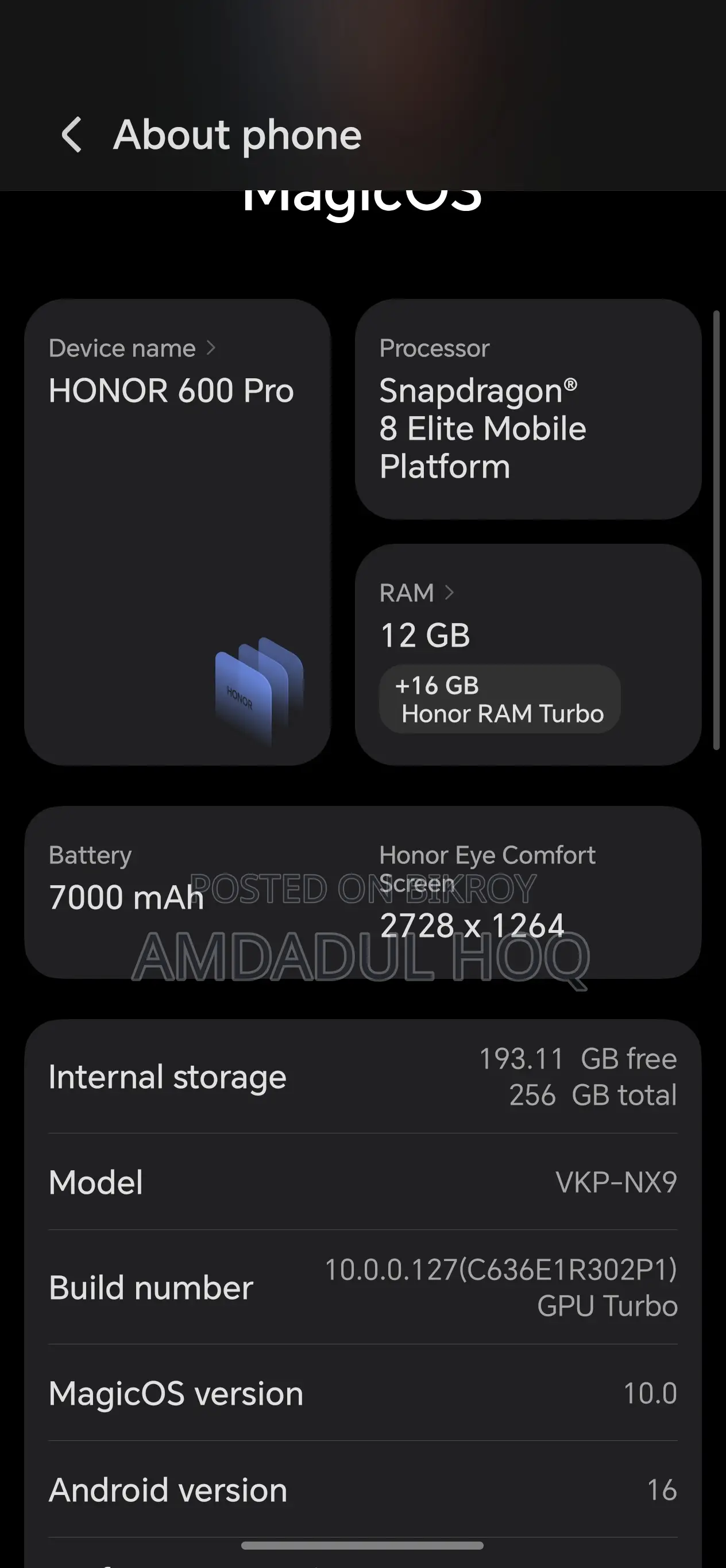 New Honor 600 Pro 256 GB White