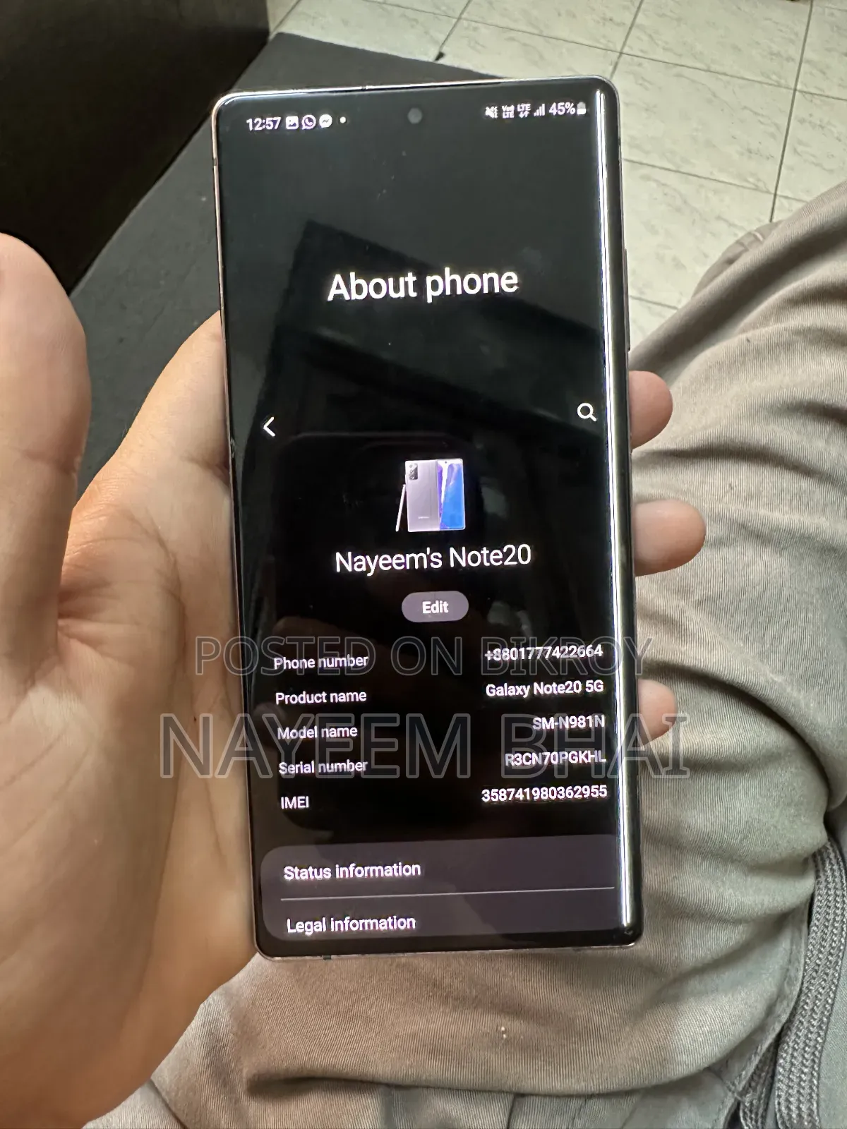 Samsung Galaxy Note 20 5G 256 GB