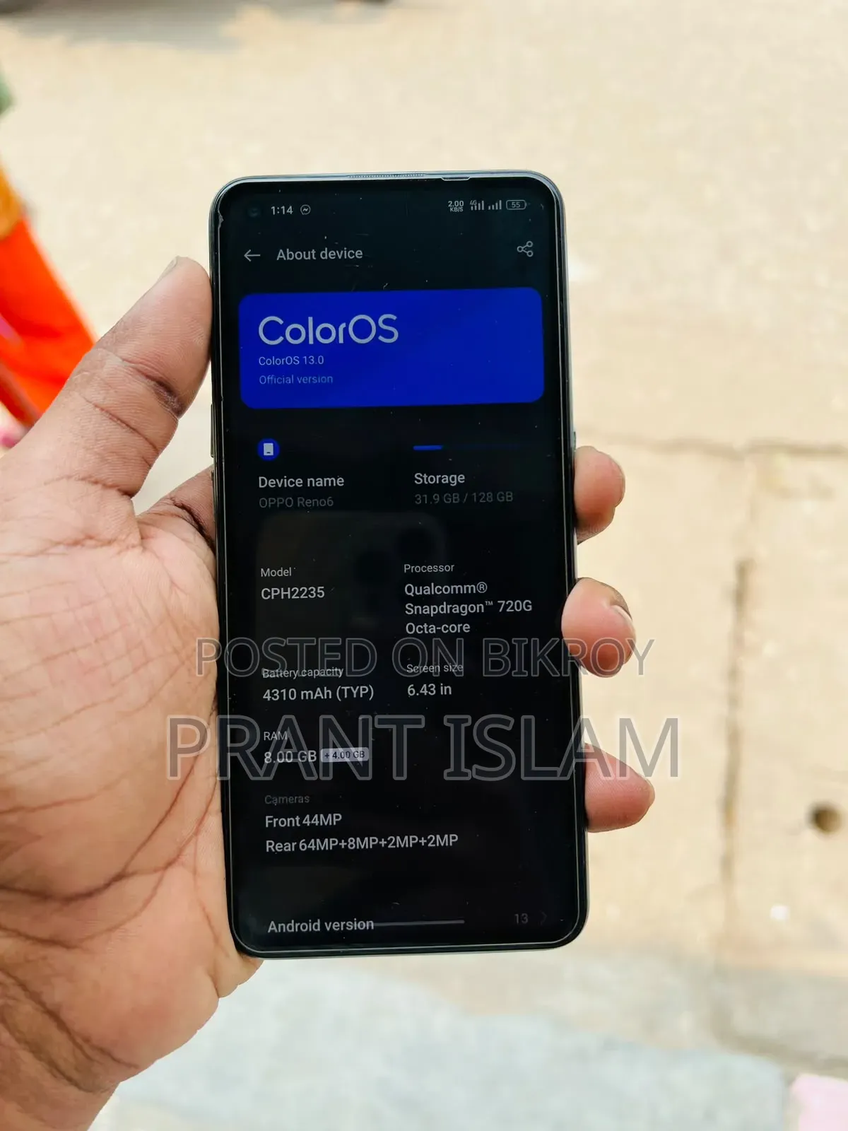 Oppo Reno6 128 GB Blue