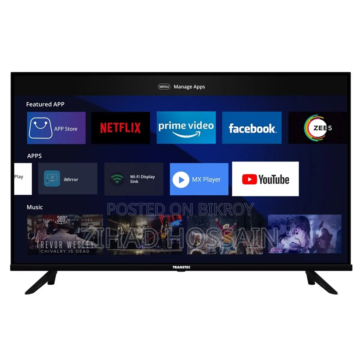 Transtec 43" Smart Edgeless Boomstation Tled 43s8e