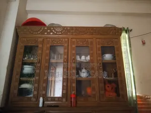Four-Section Wooden Display Cabinet