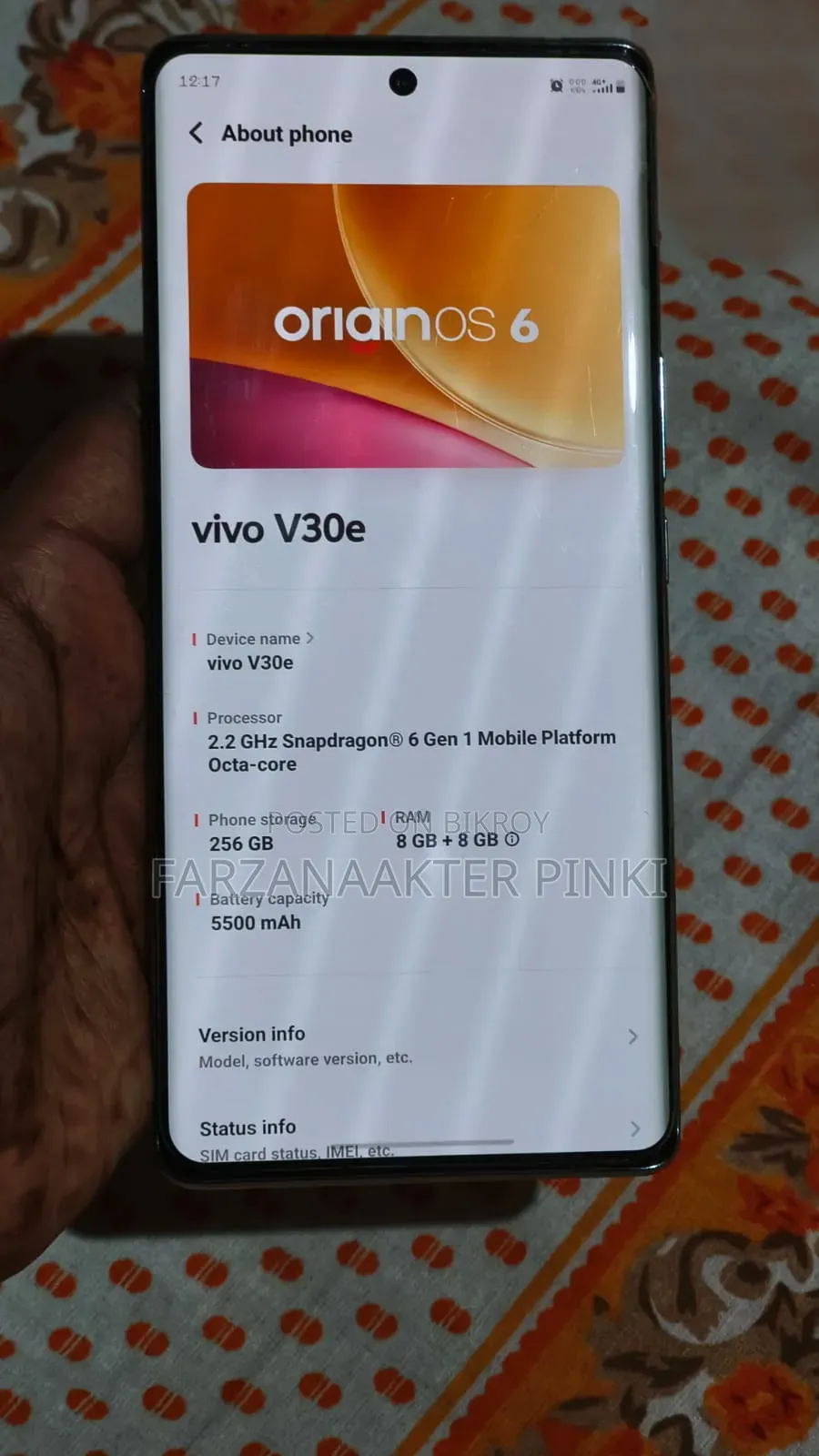Vivo V30e 256 GB White