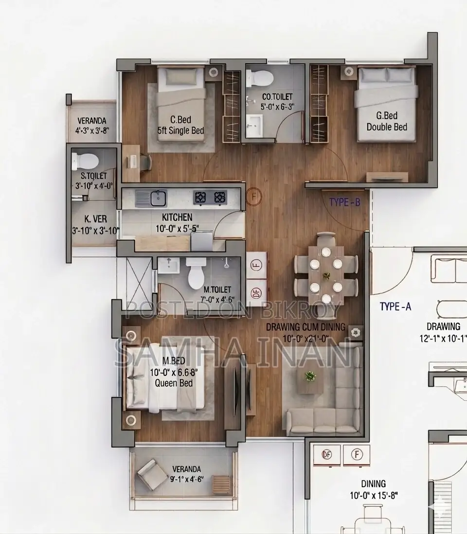 3-Bedroom Apartment in Jhigatola for Sale