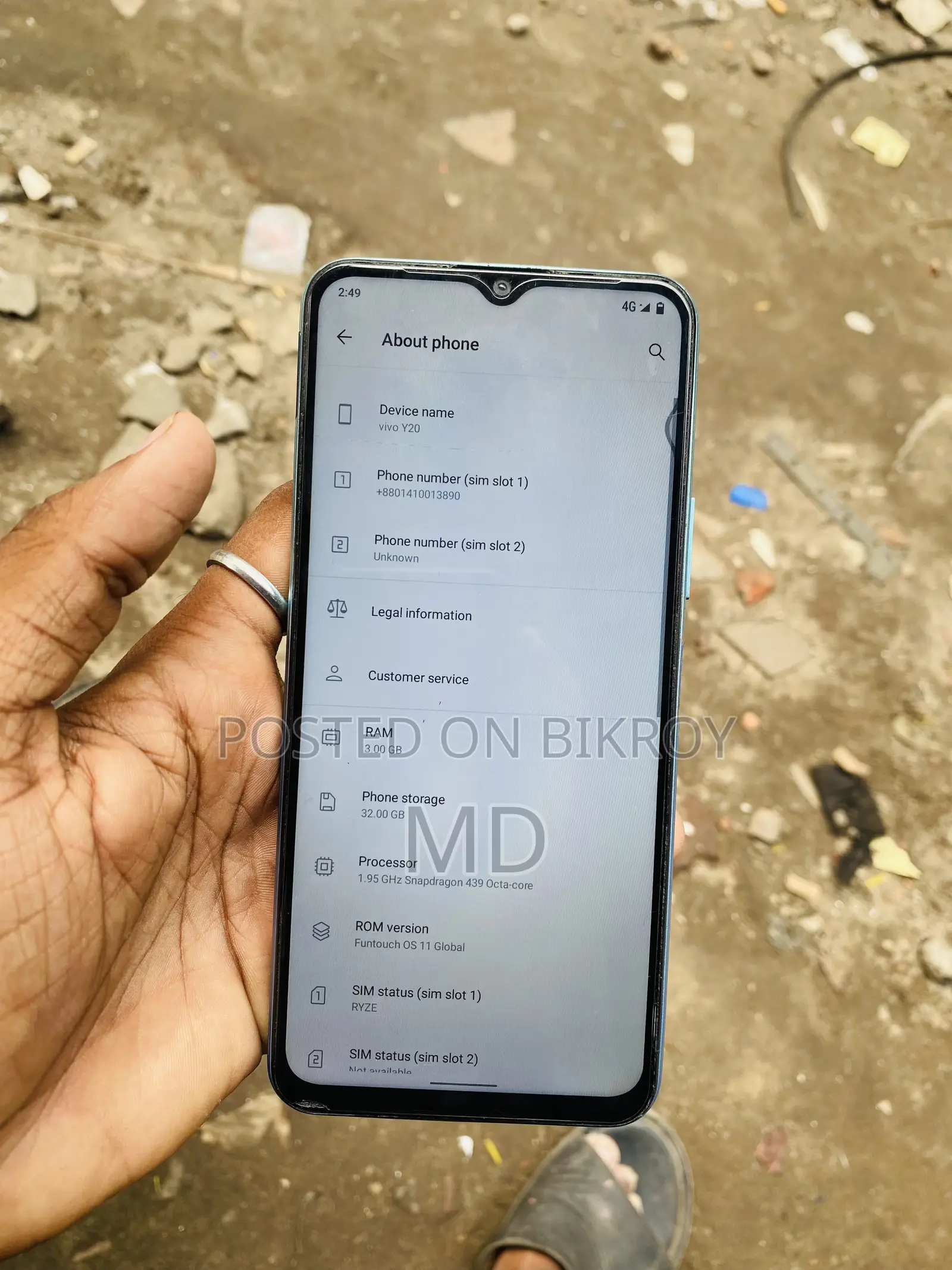 Vivo Y20 64 GB Blue