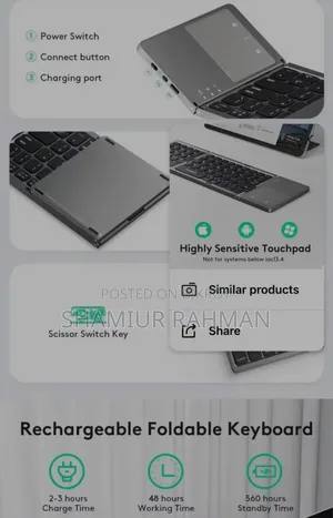 Foldable Keyboard And Touch Pad