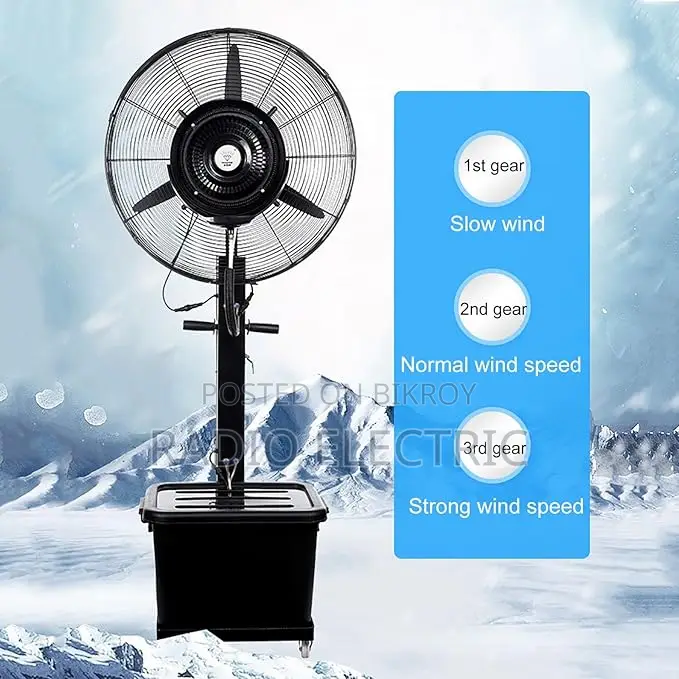 Industrial Cool Mist Fan 35l Water Tank, Aluminum Blade.