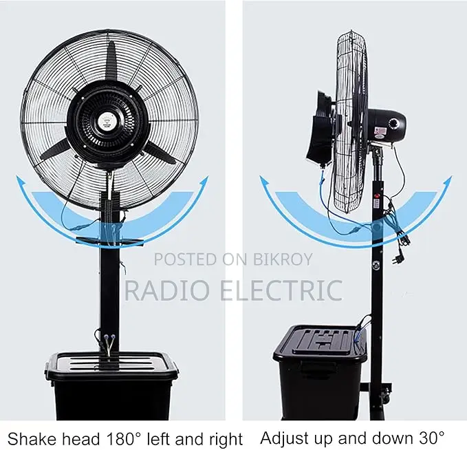 Industrial Cool Mist Fan 35l Water Tank, Aluminum Blade.