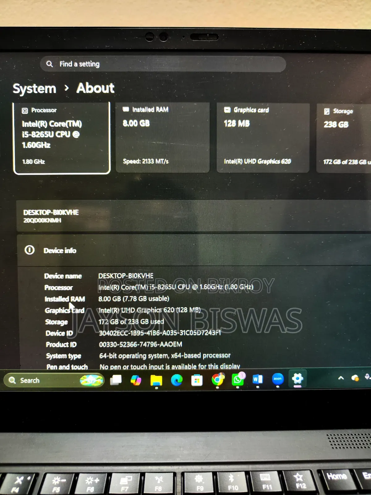 Laptop Lenovo ThinkPad X1 Carbon 8GB Intel Core I5 SSD 256GB