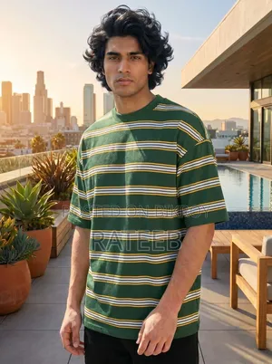 👕👕"Linear Retro Drop Shoulder T-shirt"👕👕