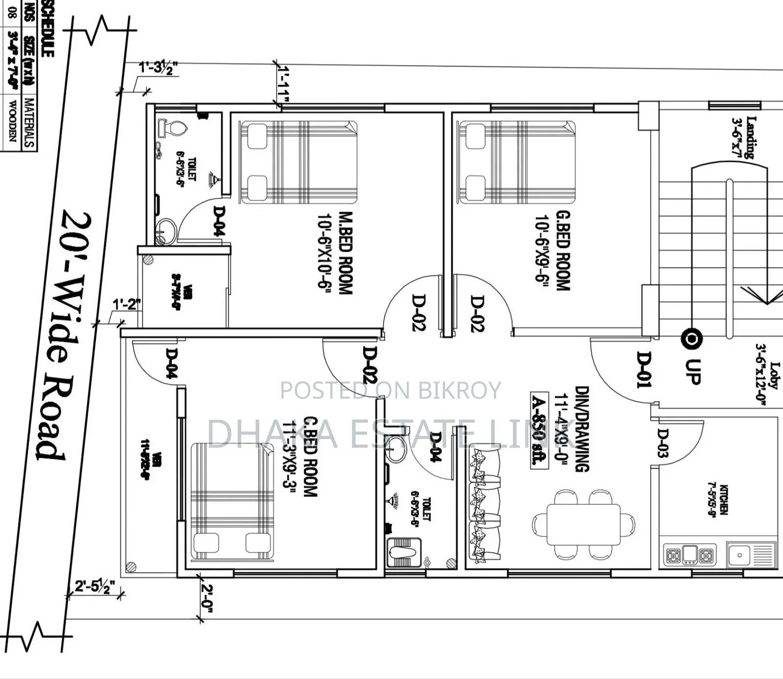 3-bedroom Apartment in Rainbow P.K. Villa, Mirpur for Sale